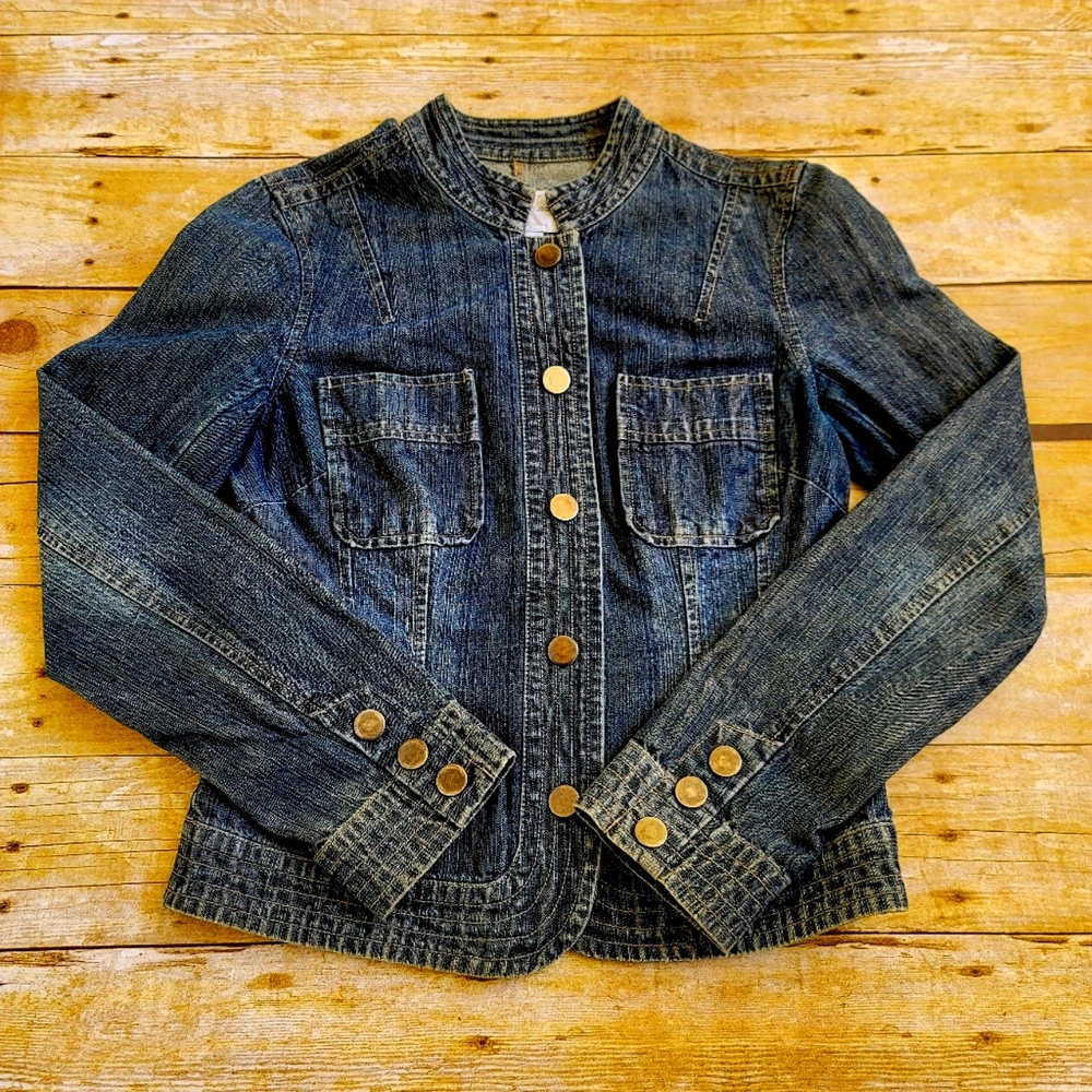 Calvin Klein Vintage Retro 90s Women's 100% Cotton Denim Jean Shirt Jacket Small